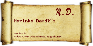 Marinka Damáz névjegykártya